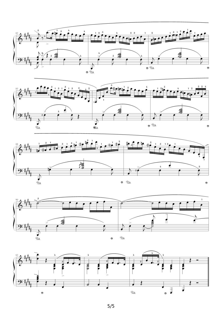 B大调夜曲，Op.62,No.1（肖邦第17号夜曲）钢琴曲谱（图5）