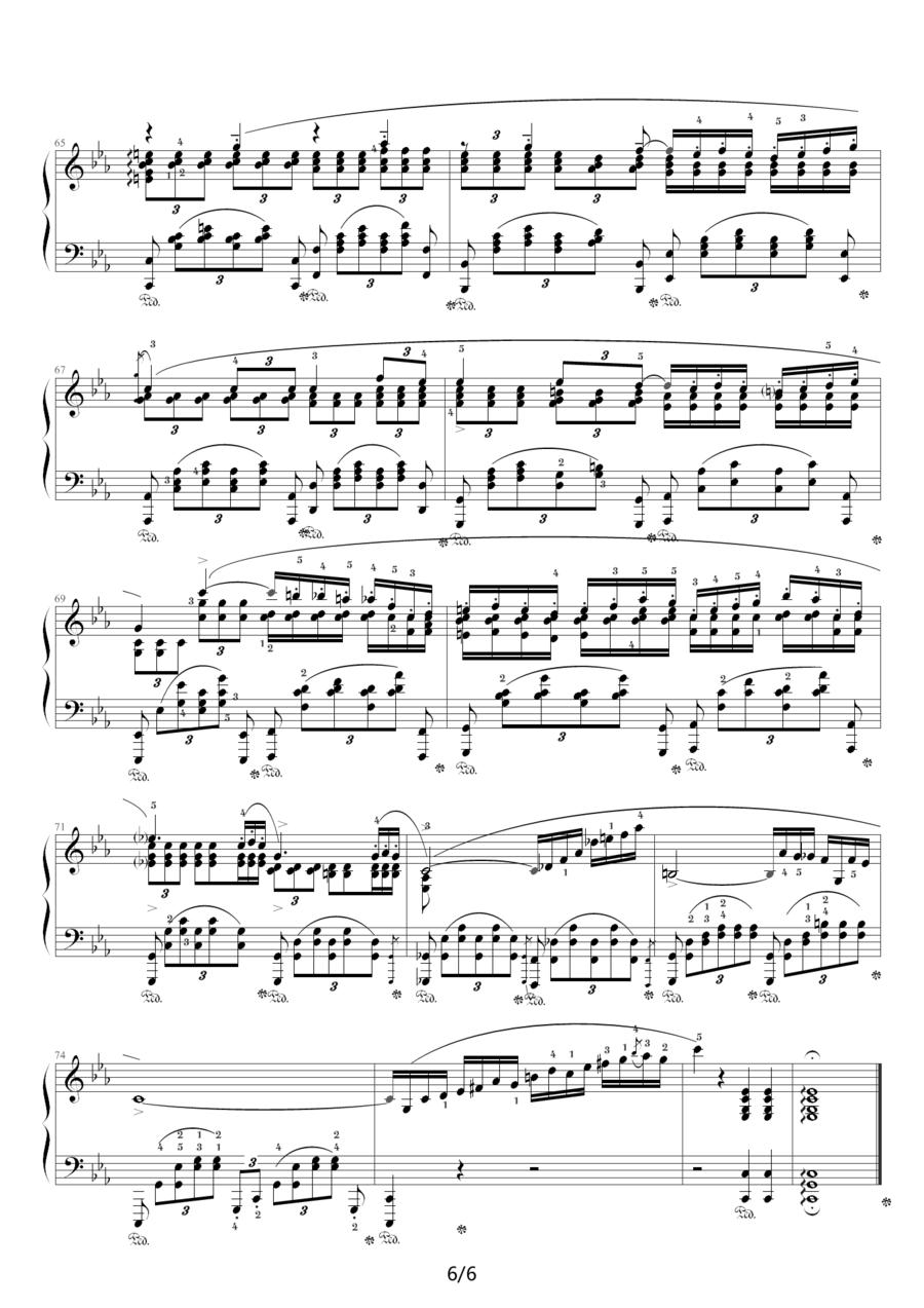 c小调夜曲，Op.48,No.1（肖邦第13号夜曲）钢琴曲谱（图6）