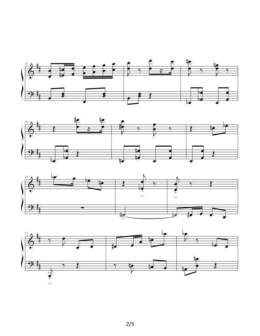 肖斯塔科维奇—前奏曲（6）：b小调钢琴曲谱（图2）