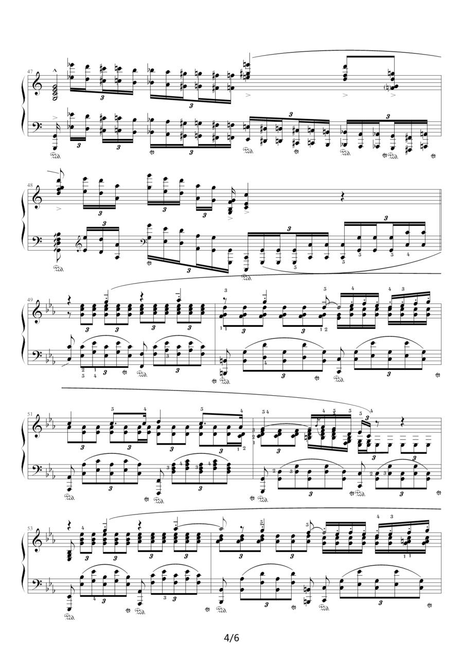 c小调夜曲，Op.48,No.1（肖邦第13号夜曲）钢琴曲谱（图4）