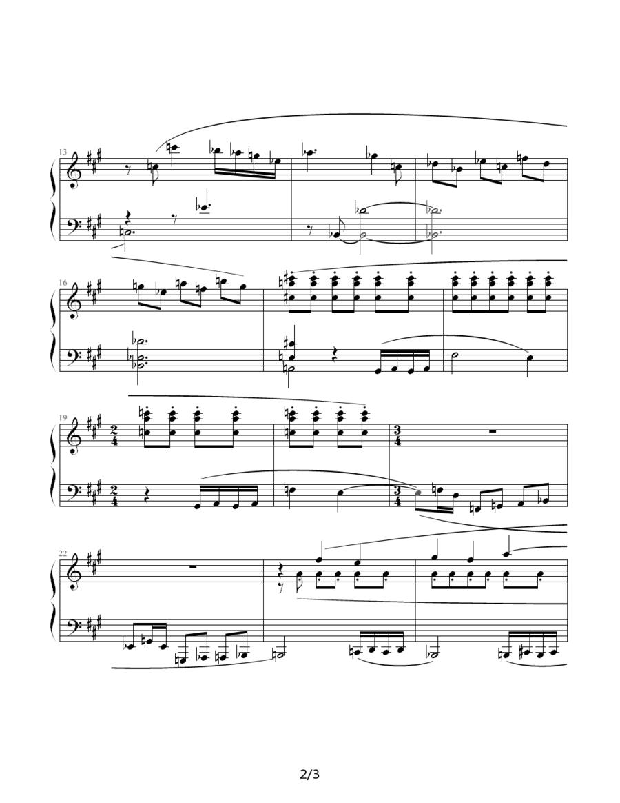 肖斯塔科维奇—前奏曲（7）：A大调钢琴曲谱（图2）