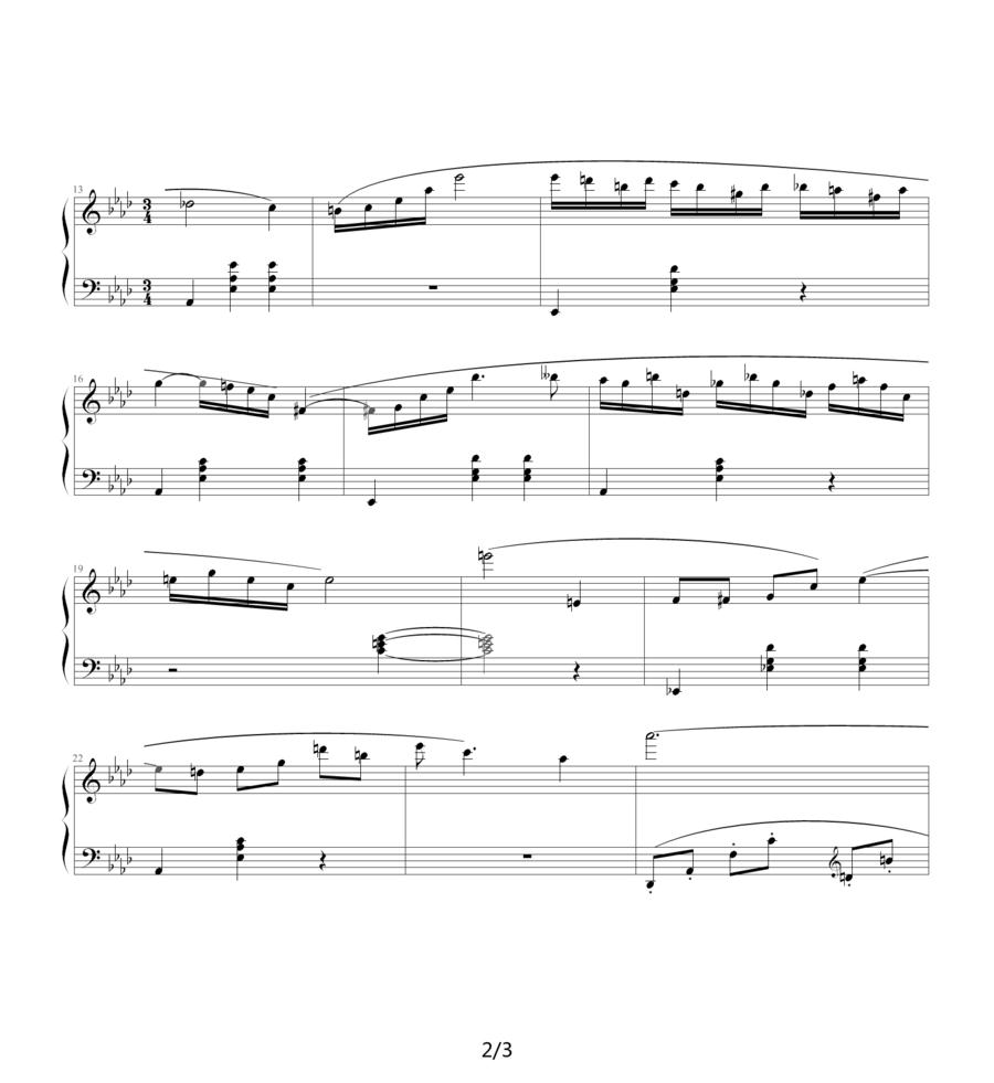 肖斯塔科维奇—前奏曲（17）：降A大调钢琴曲谱（图2）