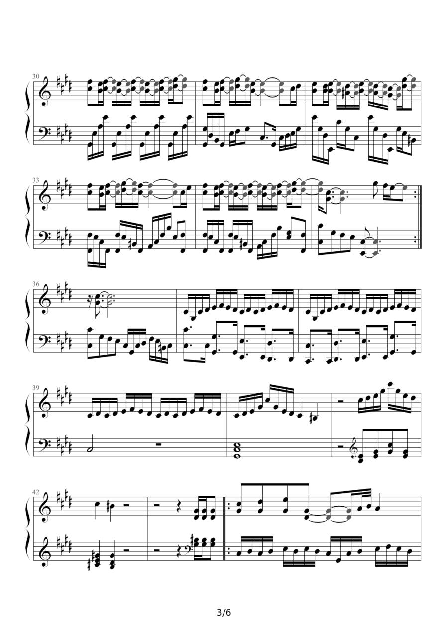 止战之殇钢琴曲谱（图3）