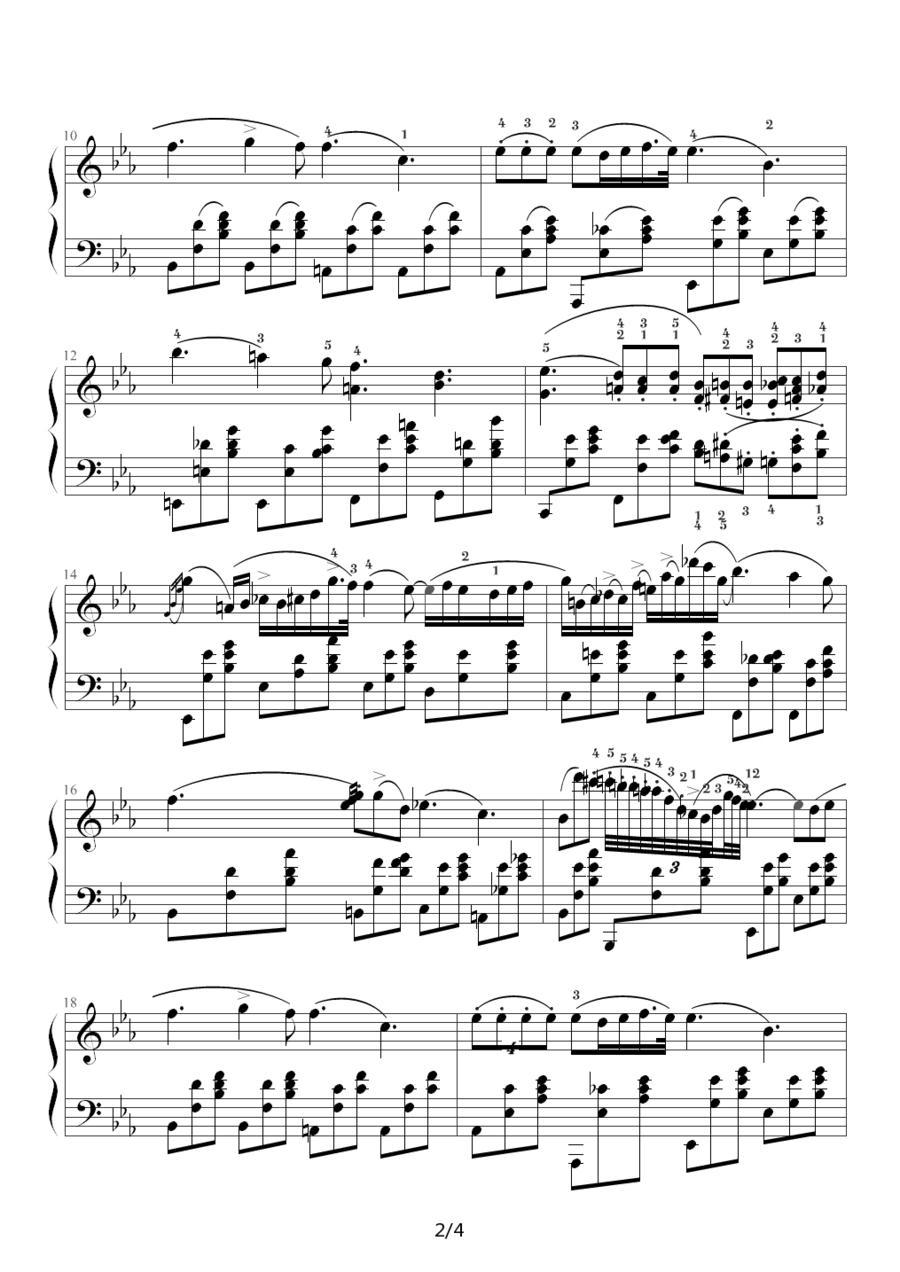 降E大调夜曲，Op.9,No.2（肖邦第2号夜曲）钢琴曲谱（图2）