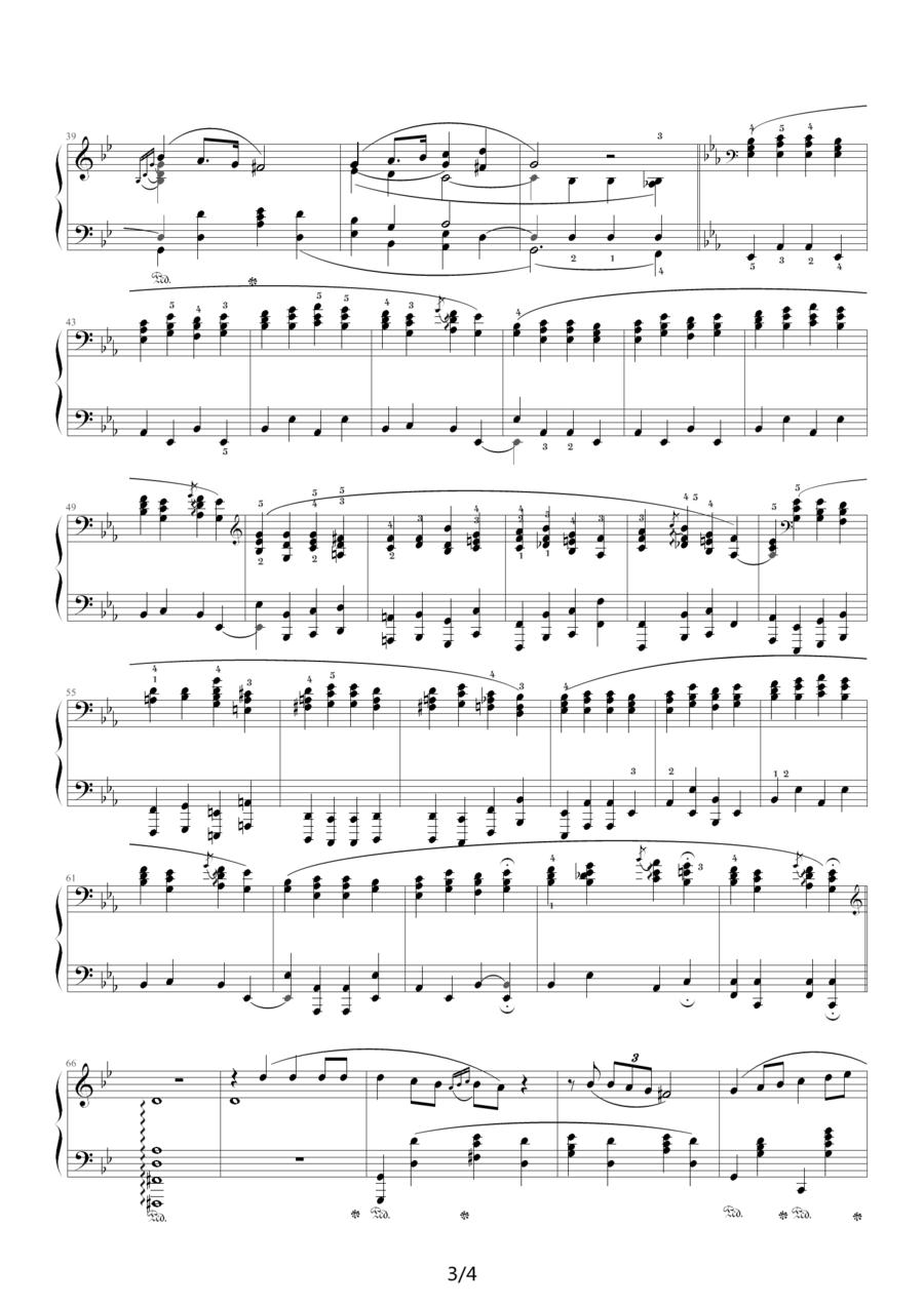 G小调夜曲，Op.37,No.1（肖邦第11号夜曲）钢琴曲谱（图3）