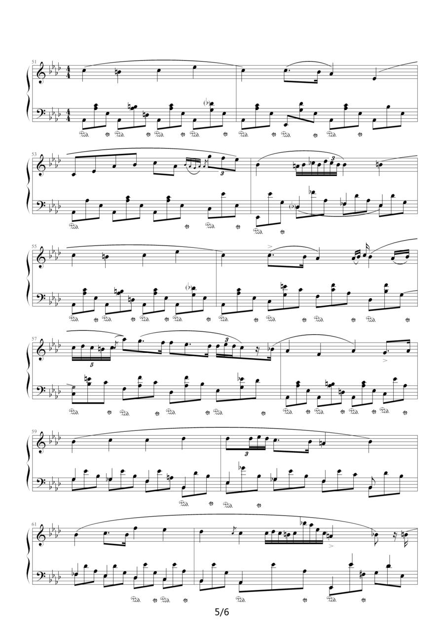 降A大调夜曲，Op.32,No.2（肖邦第10号夜曲）钢琴曲谱（图5）