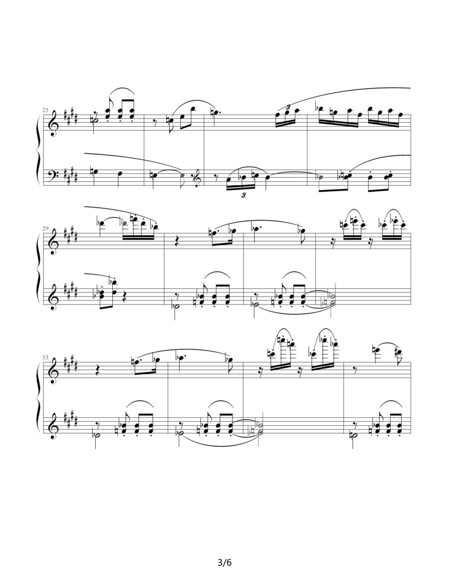 肖斯塔科维奇—前奏曲（10）：升c小调钢琴曲谱（图3）