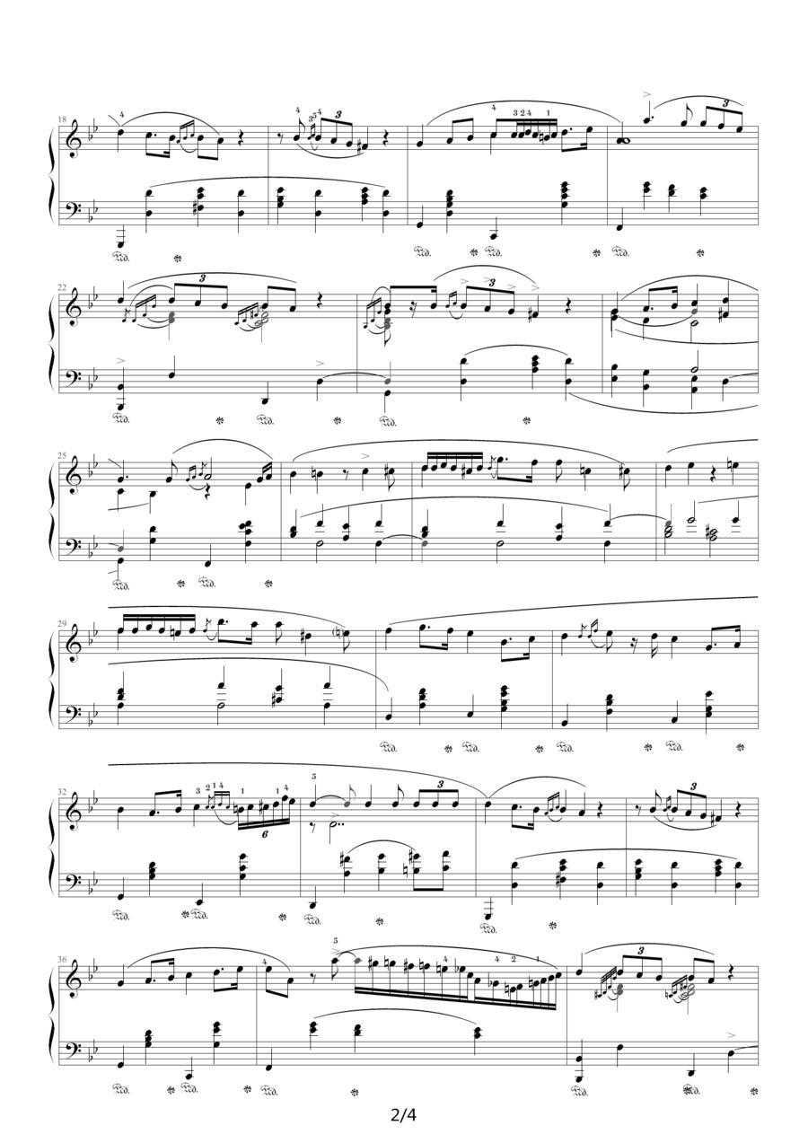 G小调夜曲，Op.37,No.1（肖邦第11号夜曲）钢琴曲谱（图2）
