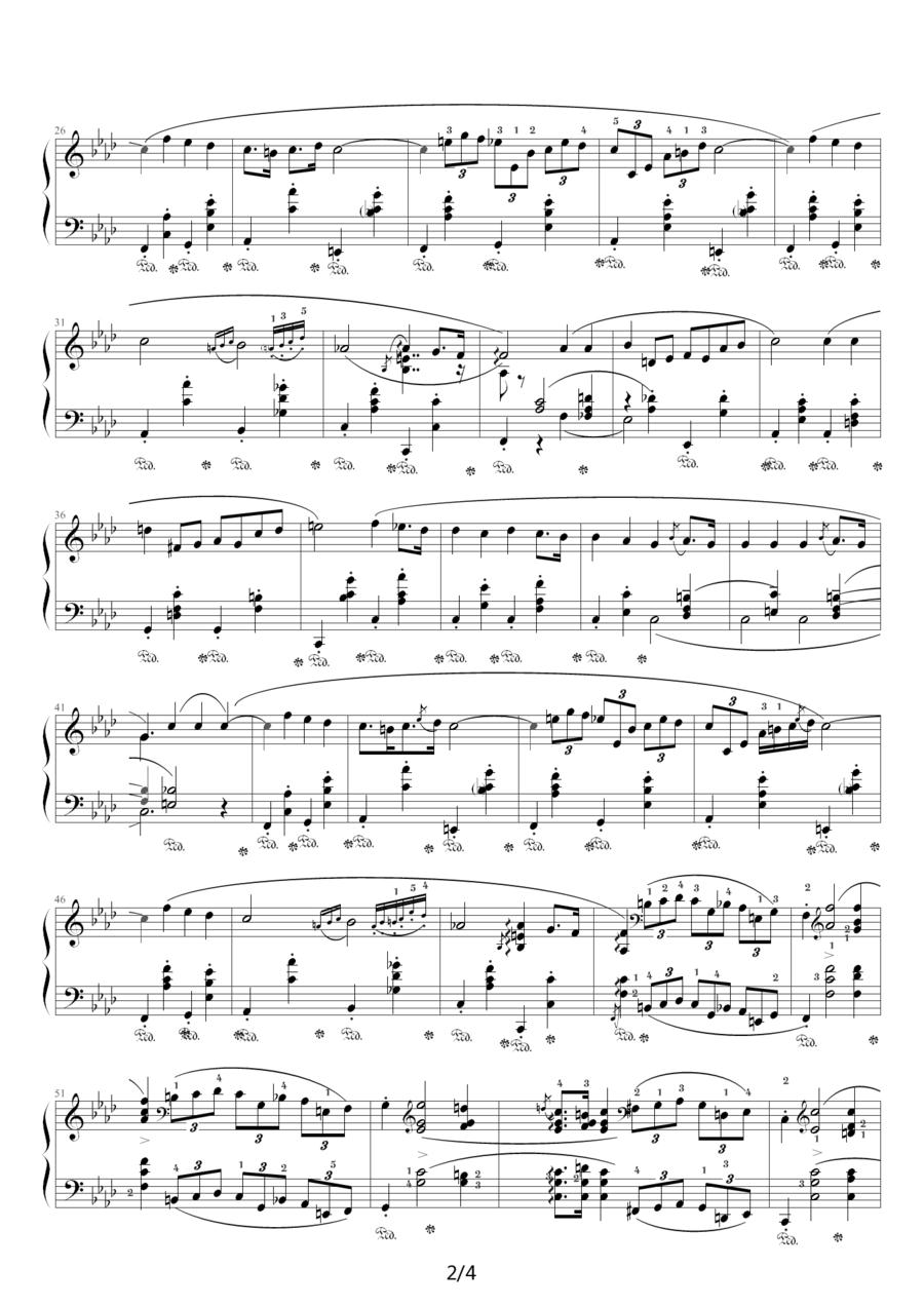f小调夜曲，Op.55,No.1（肖邦第15号夜曲）钢琴曲谱（图2）