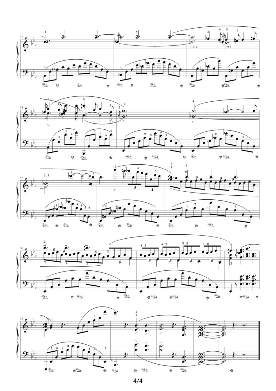 降E大调夜曲，Op.55,No.2（肖邦第16号夜曲）钢琴曲谱（图4）