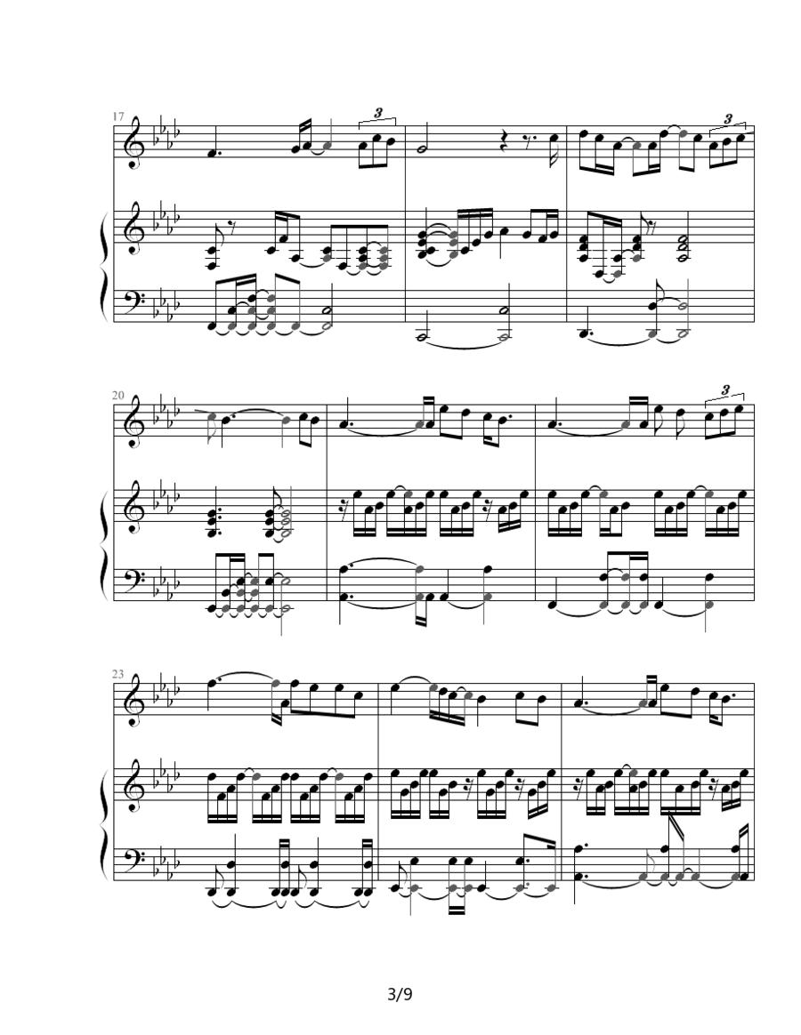 如果你听见我的歌钢琴曲谱（图3）