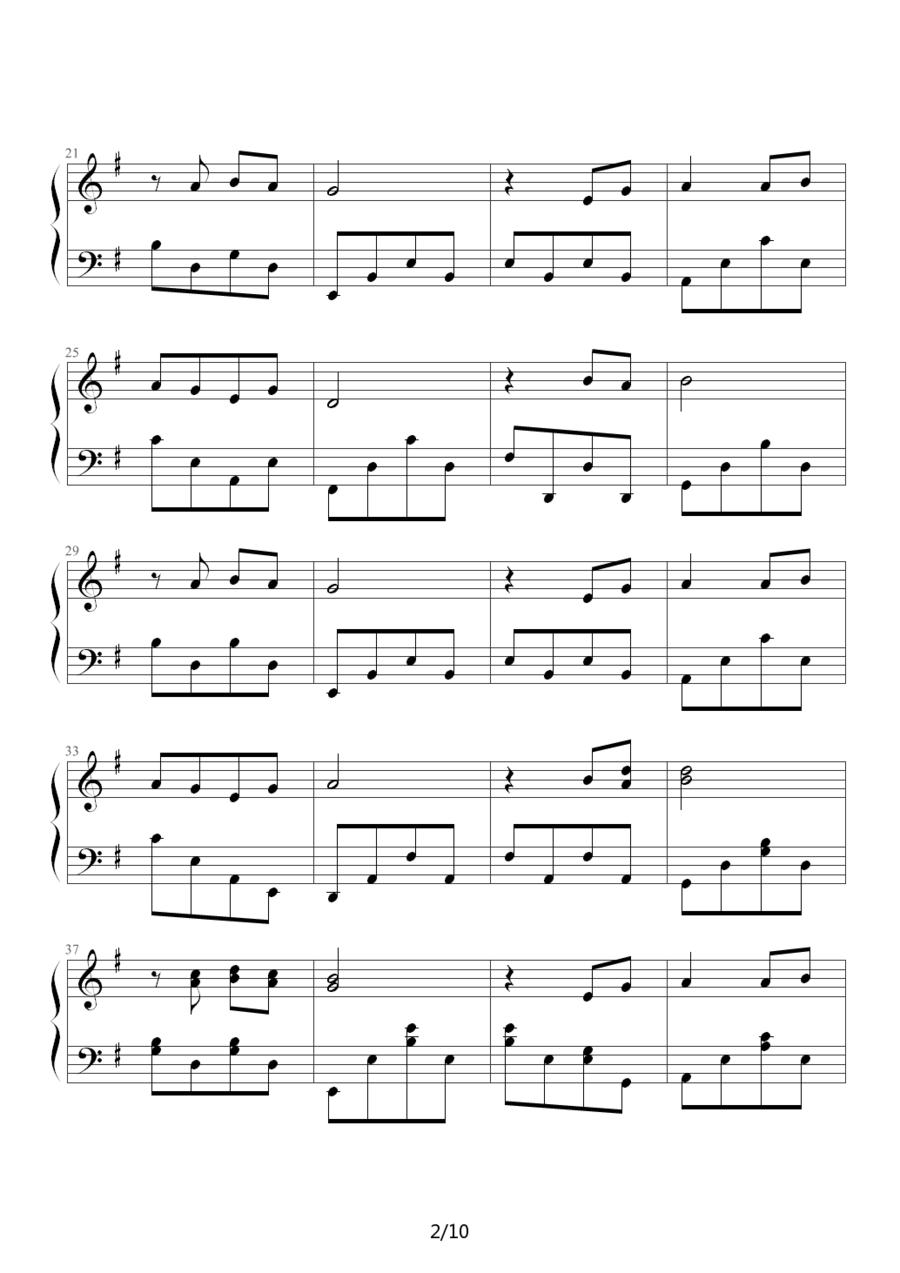 两只蝴蝶（Music-boy改编版）钢琴曲谱（图2）