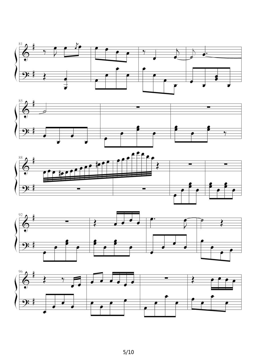 两只蝴蝶（Music-boy改编版）钢琴曲谱（图5）