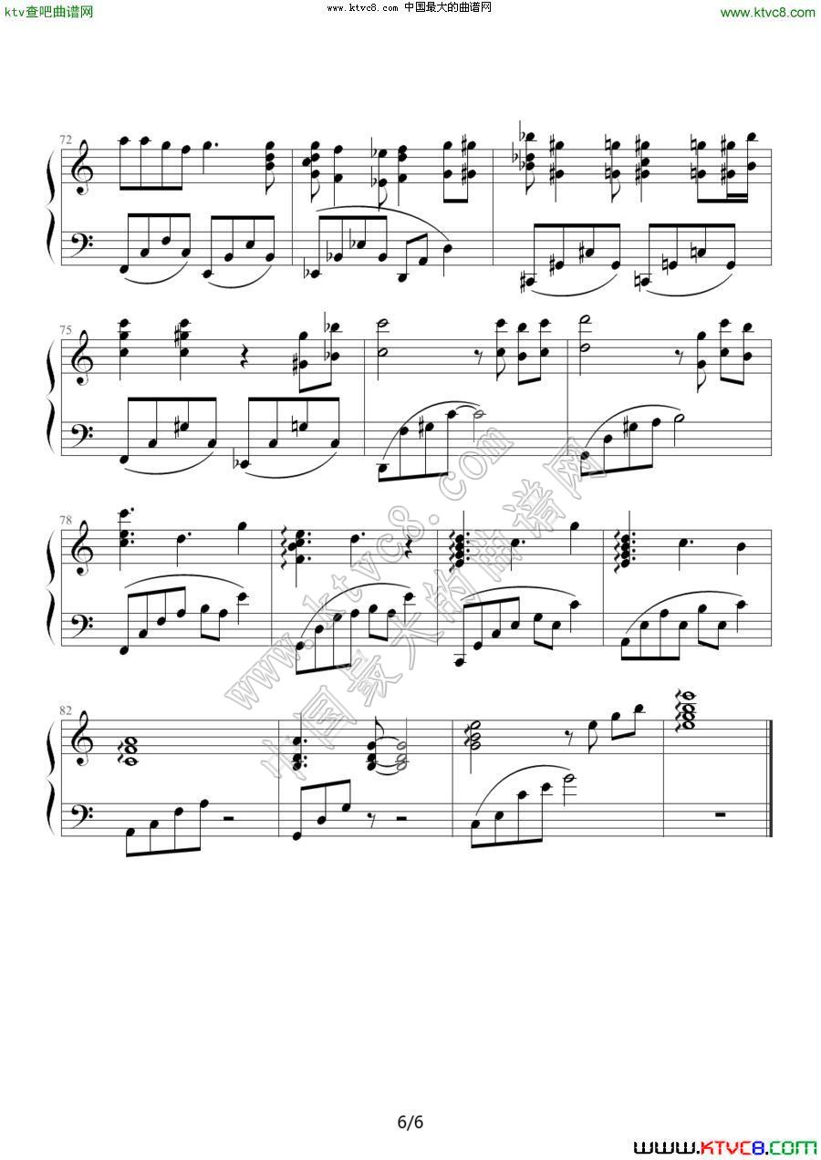 千与千寻片首曲(六)钢琴曲谱（图1）