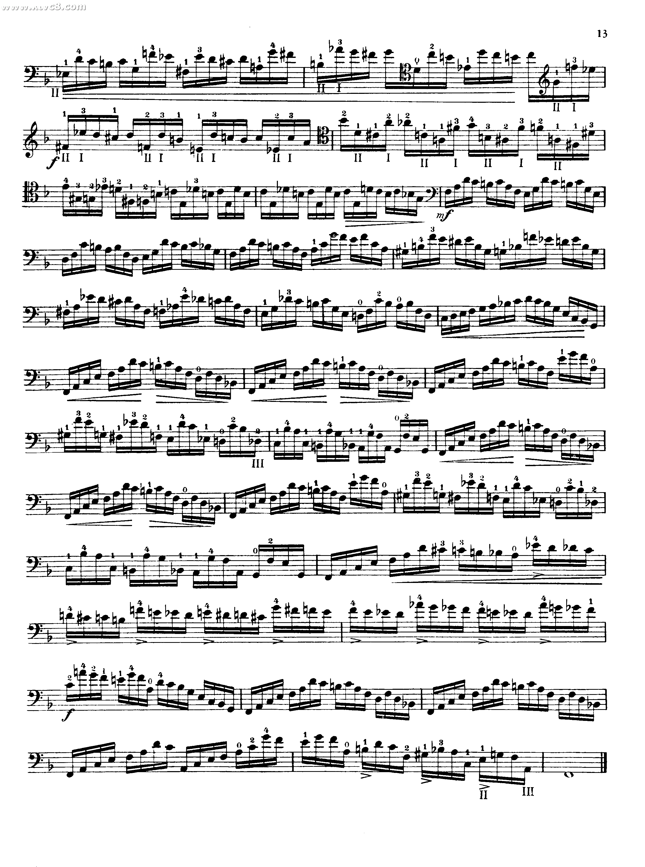波泊尔大提琴高级练习曲之六钢琴曲谱（图2）