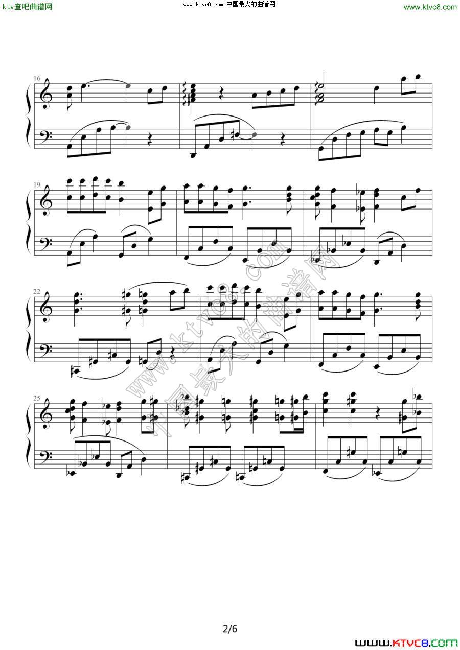 千与千寻片首曲(二)钢琴曲谱（图1）