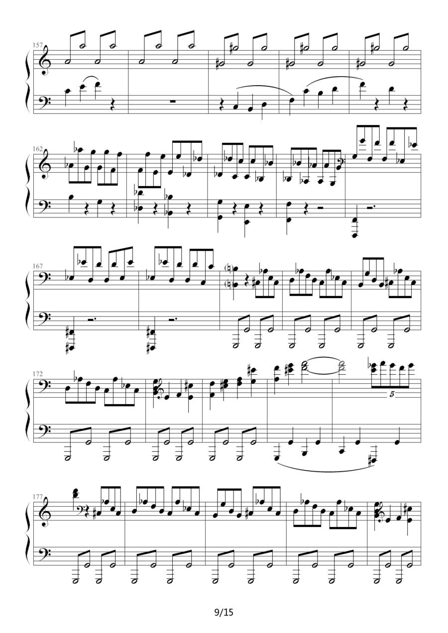 c小调第八钢琴奏鸣曲第一乐章（作品13号“悲怆”）钢琴曲谱（图9）
