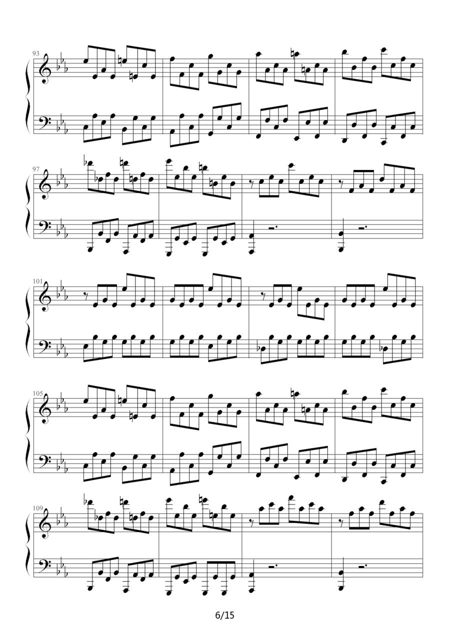 c小调第八钢琴奏鸣曲第一乐章（作品13号“悲怆”）钢琴曲谱（图6）