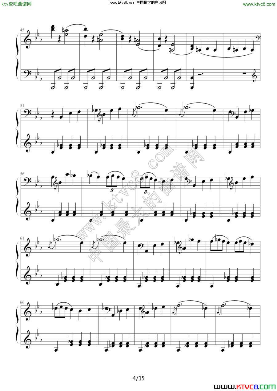 c小调第八钢琴奏鸣曲第一乐章（作品13号“悲怆”）4钢琴曲谱（图1）