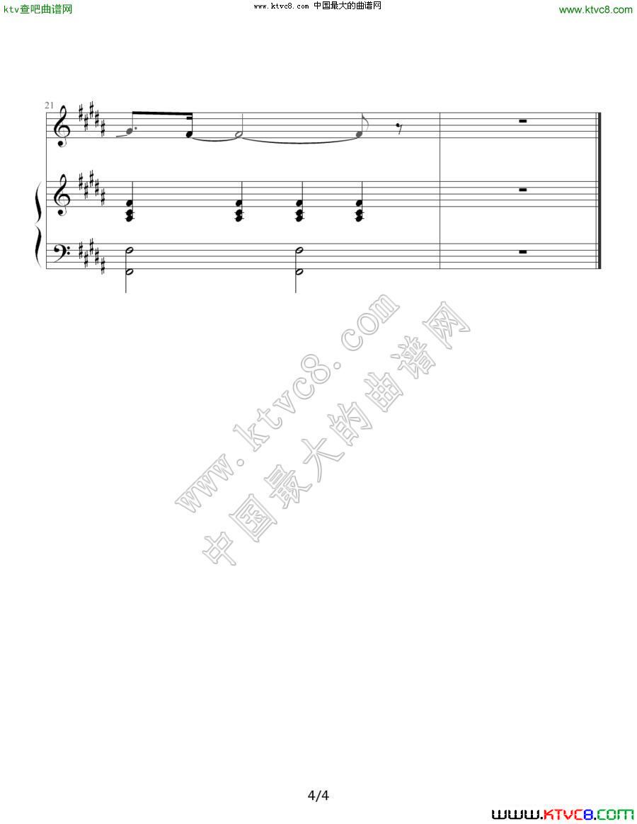 Take me to your heart（英文版 吻别）4钢琴曲谱（图1）