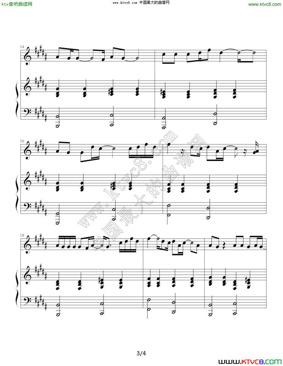 Take me to your heart（英文版 吻别）3钢琴曲谱（图1）