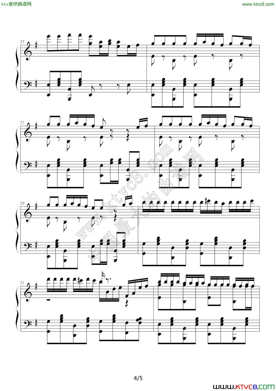 《愤怒的小鸟》主界面背景音乐4钢琴曲谱（图1）