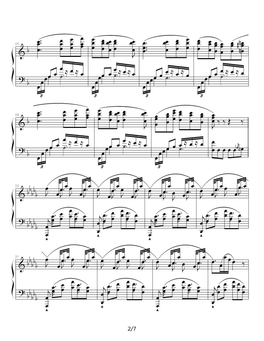 修道院钟声钢琴曲谱（图2）