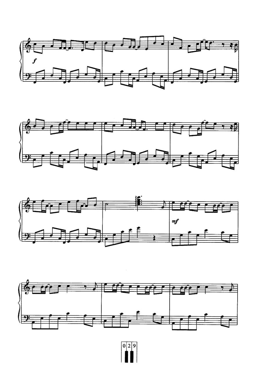 落花流水钢琴曲谱（图3）