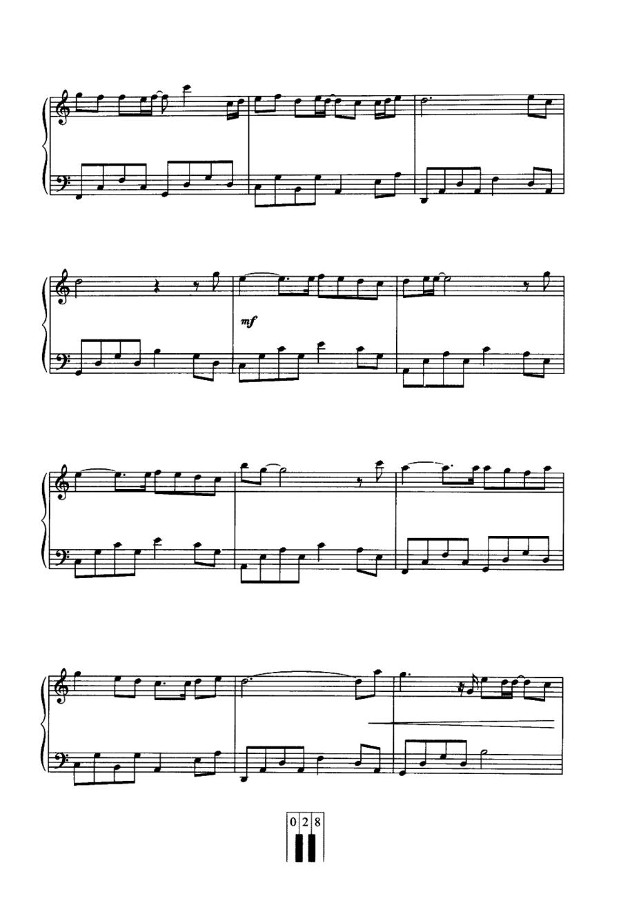 落花流水钢琴曲谱（图2）