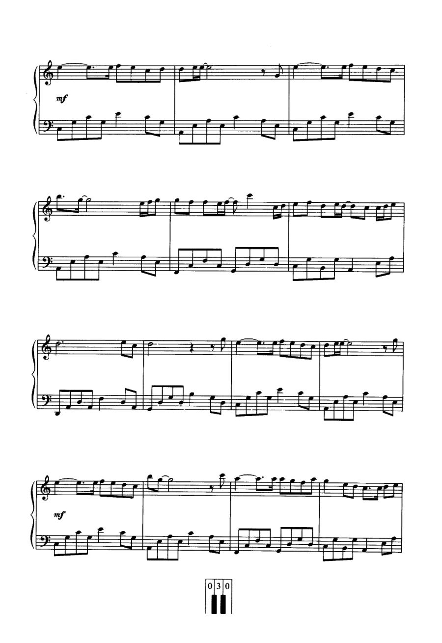 落花流水钢琴曲谱（图4）