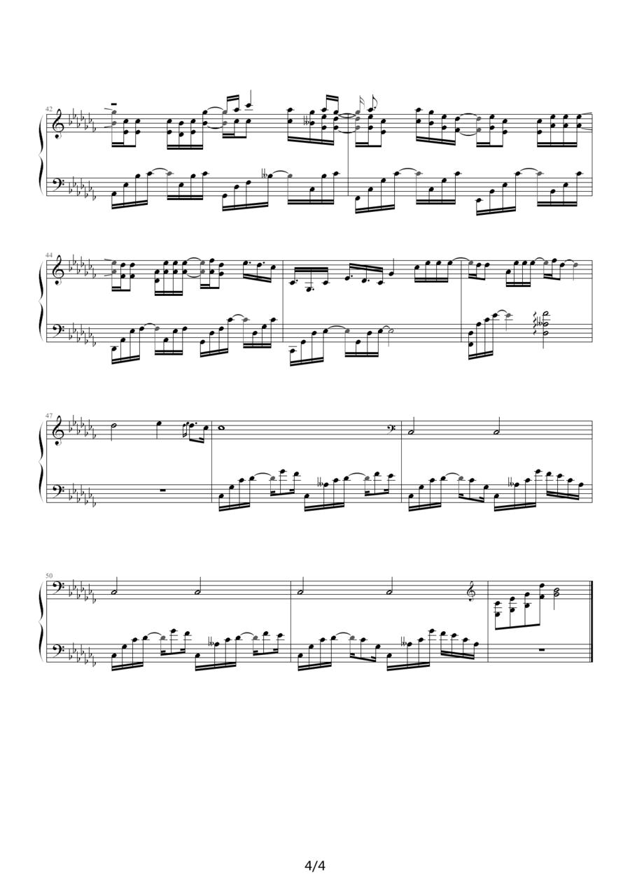 最后一枚笑容钢琴曲谱（图4）