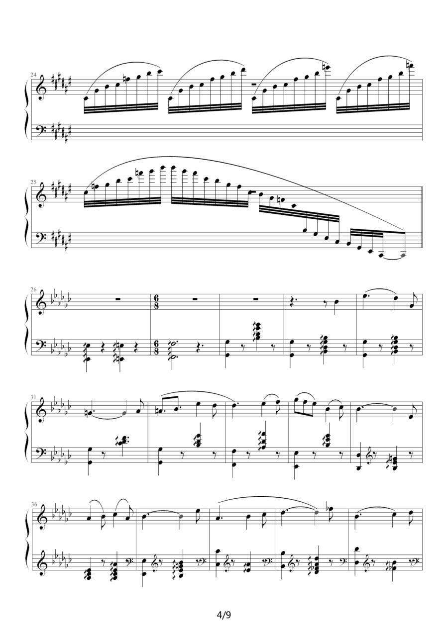 双人舞（选自《天鹅湖组曲》之四）钢琴曲谱（图4）