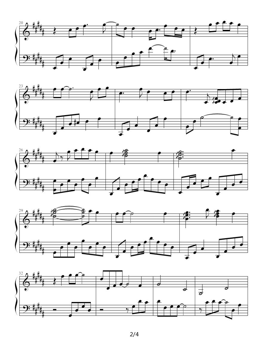 大长今·思念钢琴曲谱（图2）