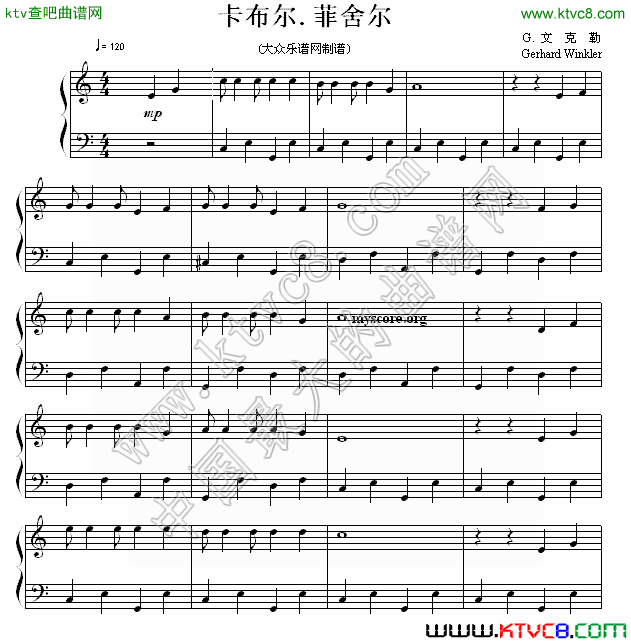卡布尔·菲舍尔钢琴谱钢琴曲谱（图1）