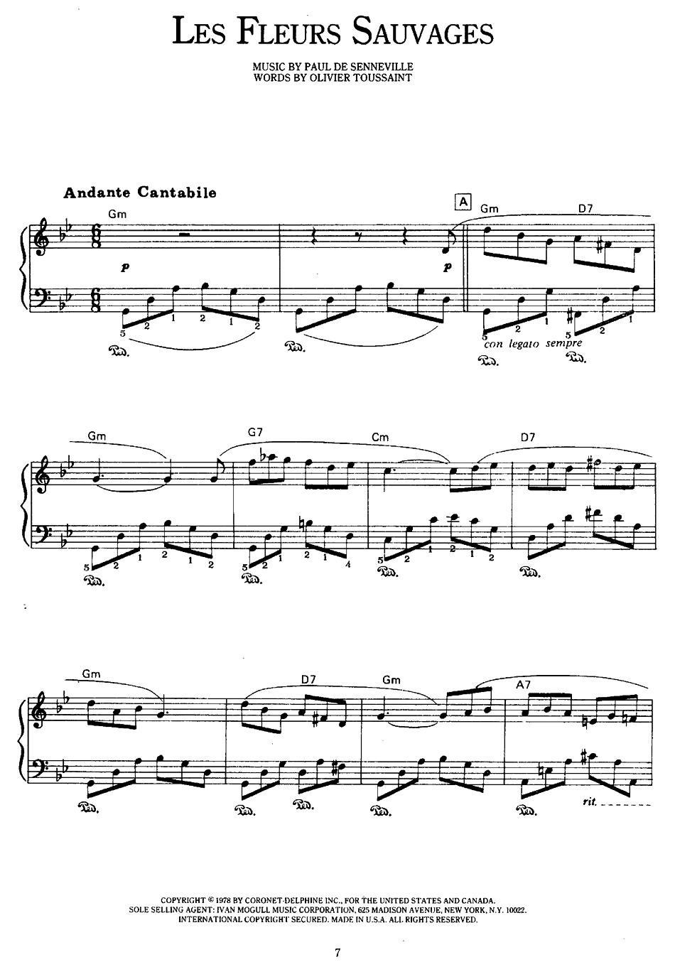 Les Fleurs Sauvages （野花）钢琴曲谱（图10）