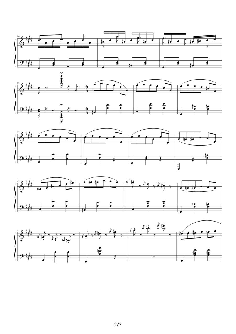 斗琴第二首（选自《不能说的秘密》）钢琴曲谱（图2）