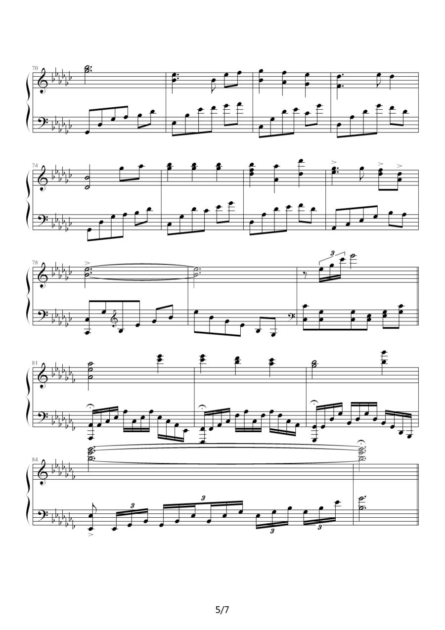 EndingTheme钢琴曲谱（图5）