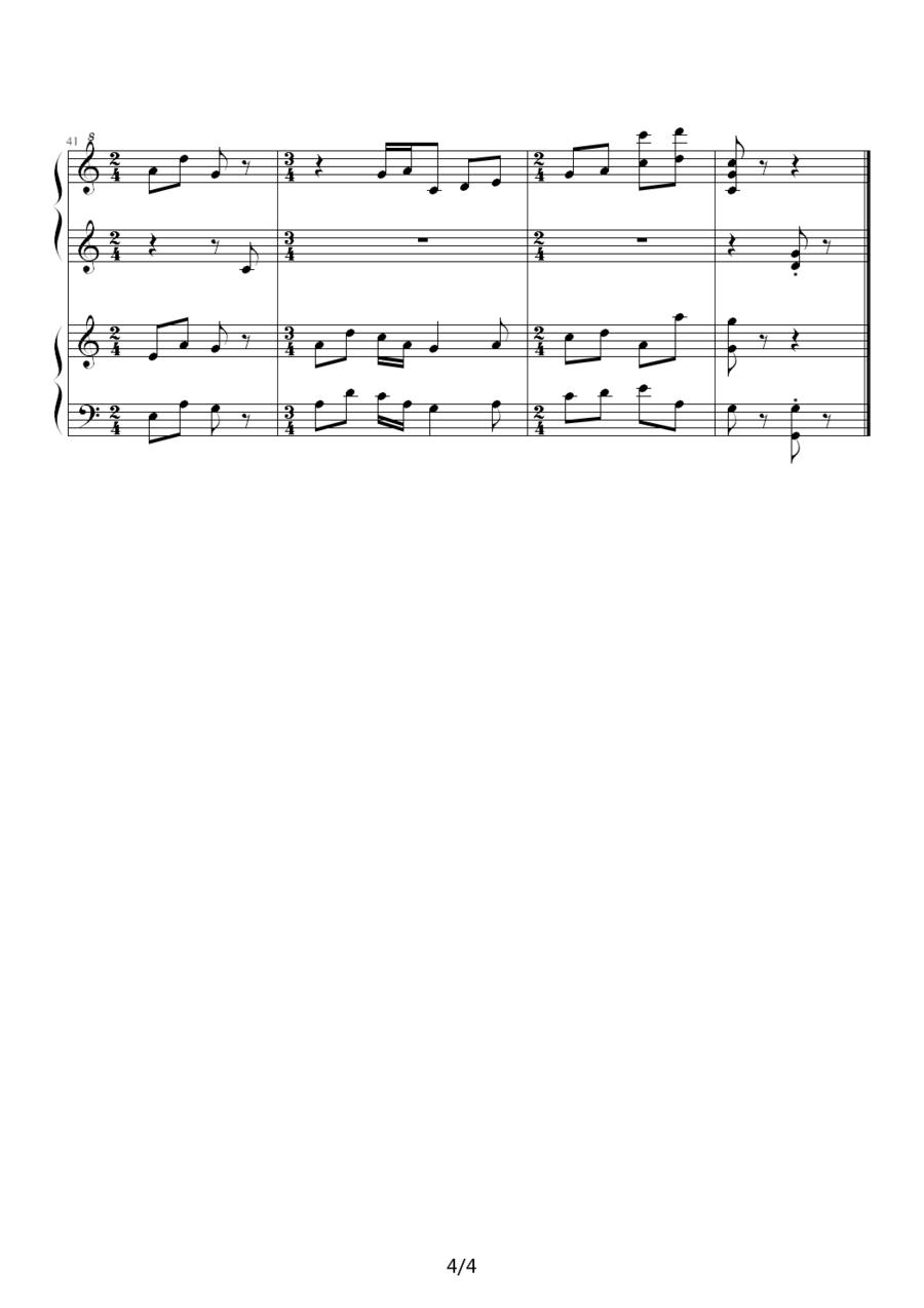 急急风（四手联弹）钢琴曲谱（图4）