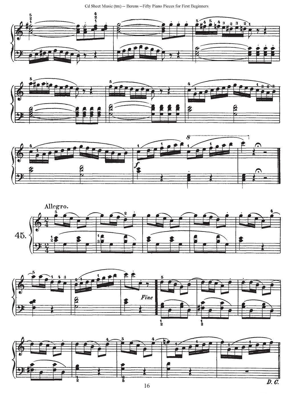 贝伦斯50首初学者练习钢琴小品（37—50）钢琴曲谱（图4）