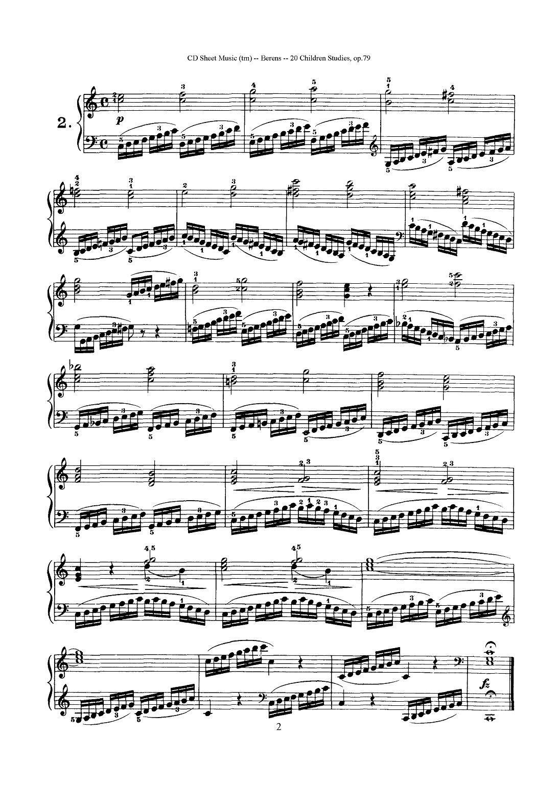贝伦斯20首儿童钢琴练习曲（1—10）钢琴曲谱（图2）