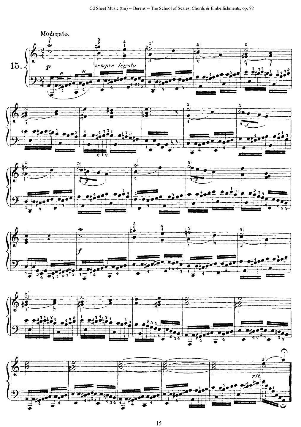 贝伦斯28首钢琴（和弦及装饰音）练习曲（11—15）钢琴曲谱（图5）