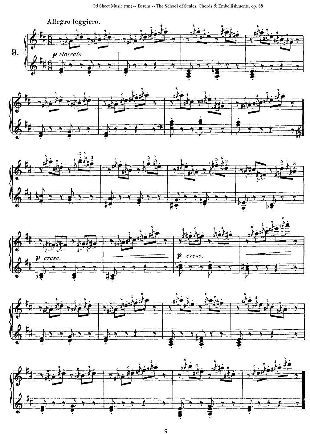 贝伦斯28首钢琴（和弦及装饰音）练习曲（6—10）钢琴曲谱（图4）
