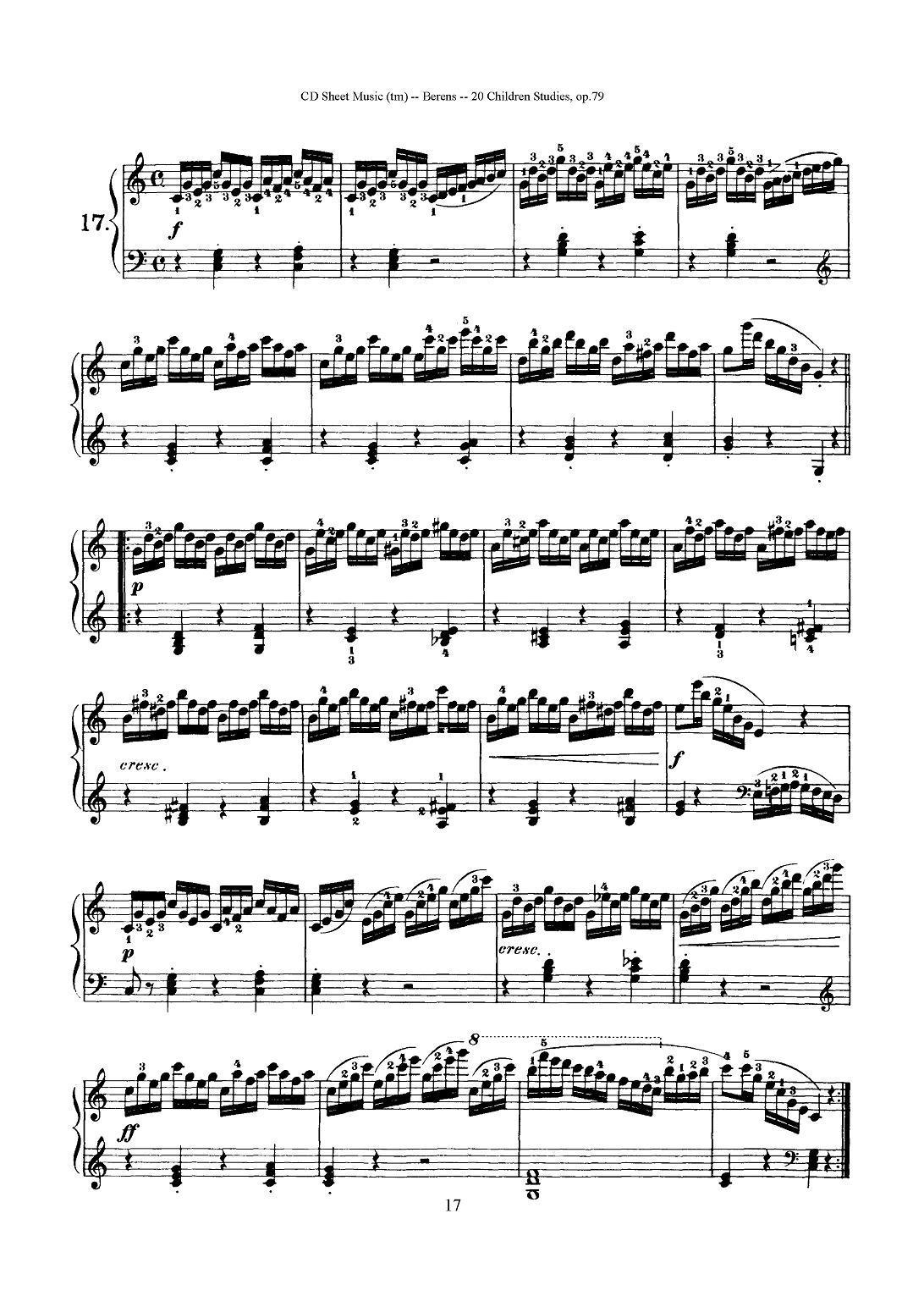贝伦斯20首儿童钢琴练习曲（11—20）钢琴曲谱（图7）