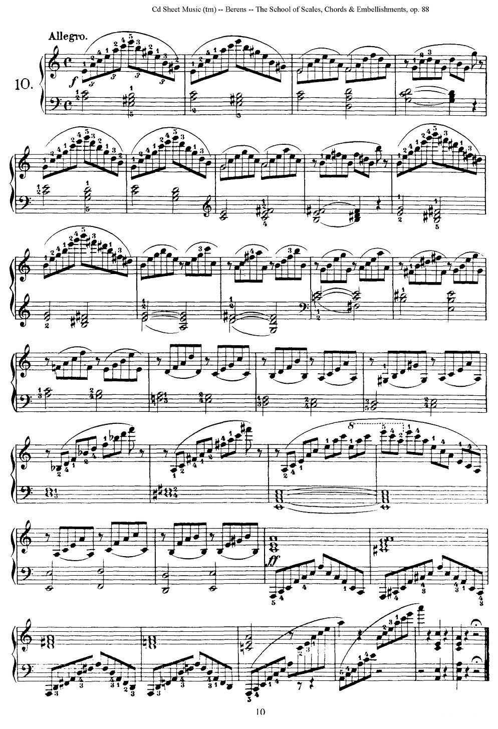 贝伦斯28首钢琴（和弦及装饰音）练习曲（6—10）钢琴曲谱（图5）