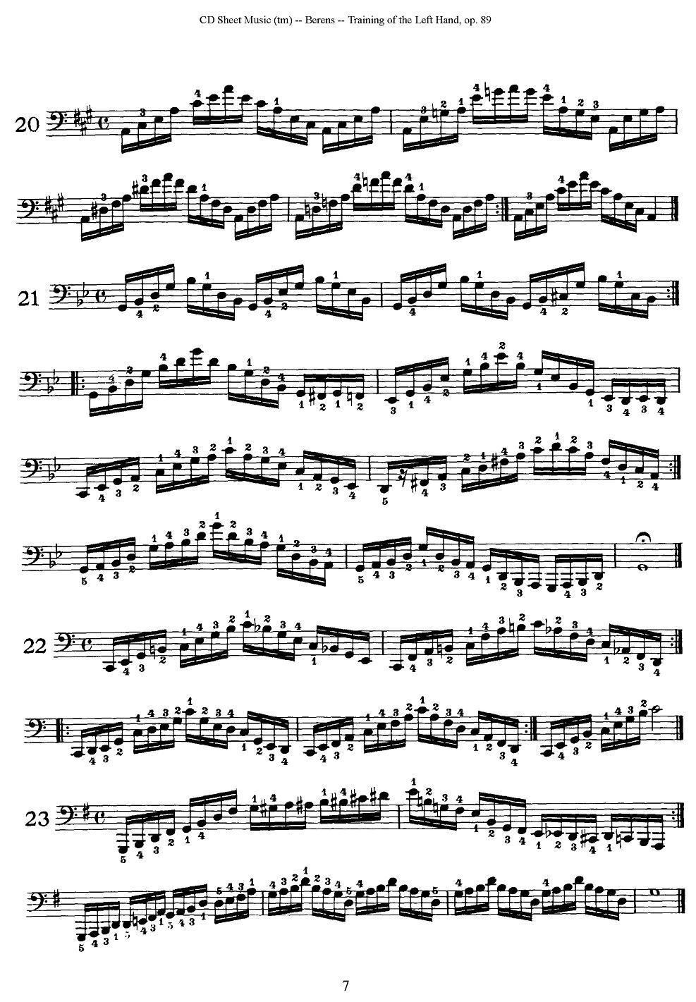 贝伦斯钢琴（左手训练）练习曲（上册46首）钢琴曲谱（图7）