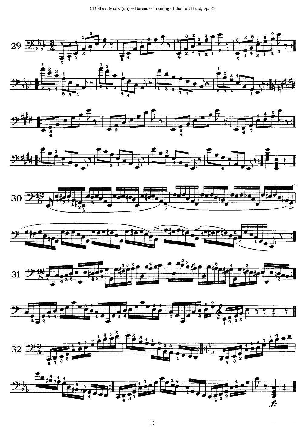 贝伦斯钢琴（左手训练）练习曲（上册46首）钢琴曲谱（图10）