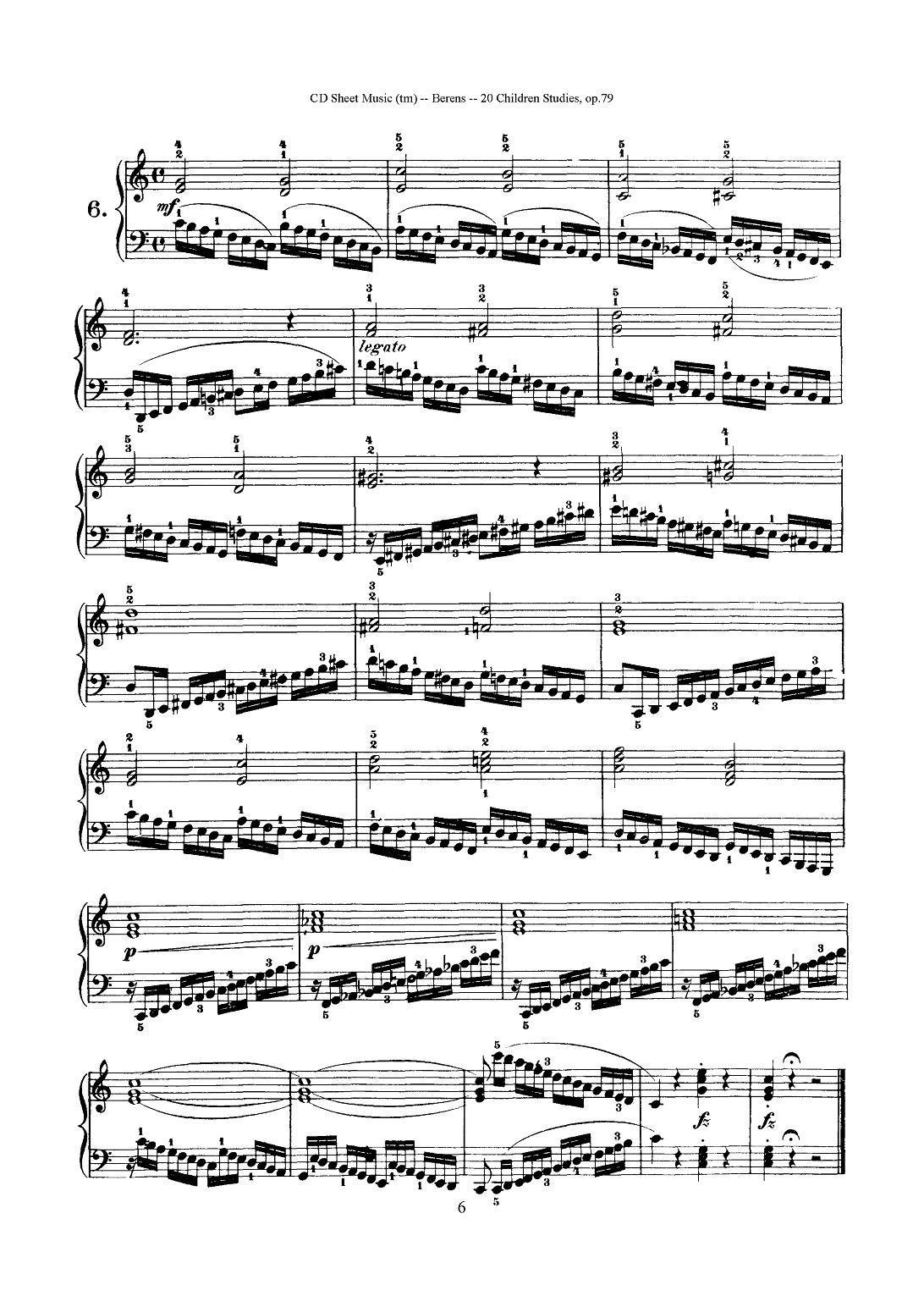 贝伦斯20首儿童钢琴练习曲（1—10）钢琴曲谱（图6）