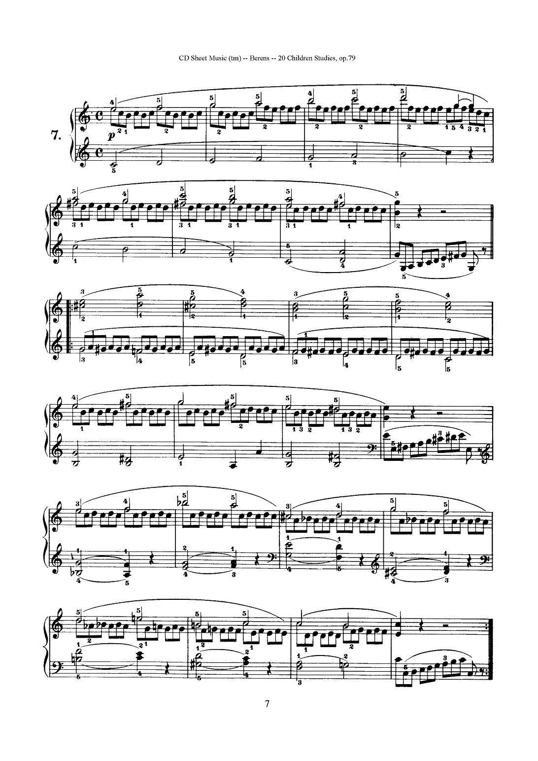 贝伦斯20首儿童钢琴练习曲（1—10）钢琴曲谱（图7）
