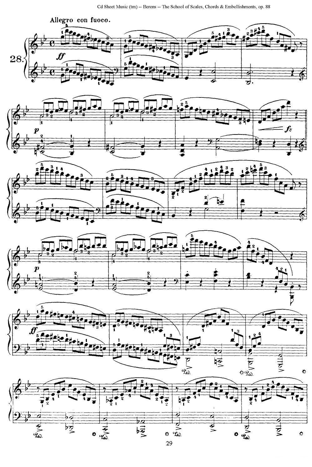 贝伦斯28首钢琴（和弦及装饰音）练习曲（25—28）钢琴曲谱（图4）