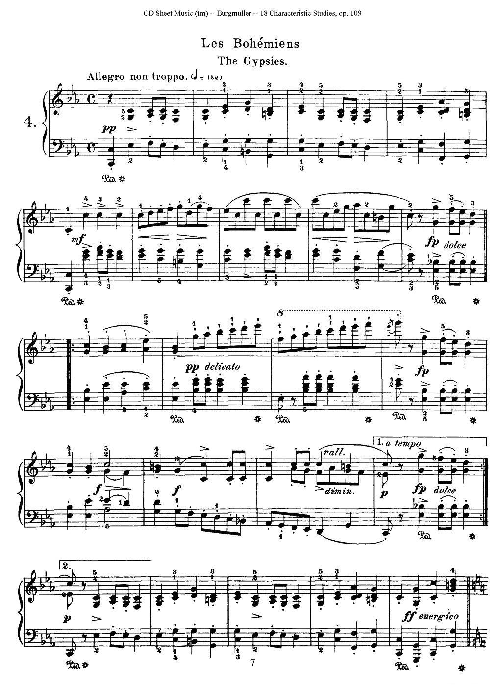 Burgmuller - 18 Characteristic Studies（4）钢琴曲谱（图1）